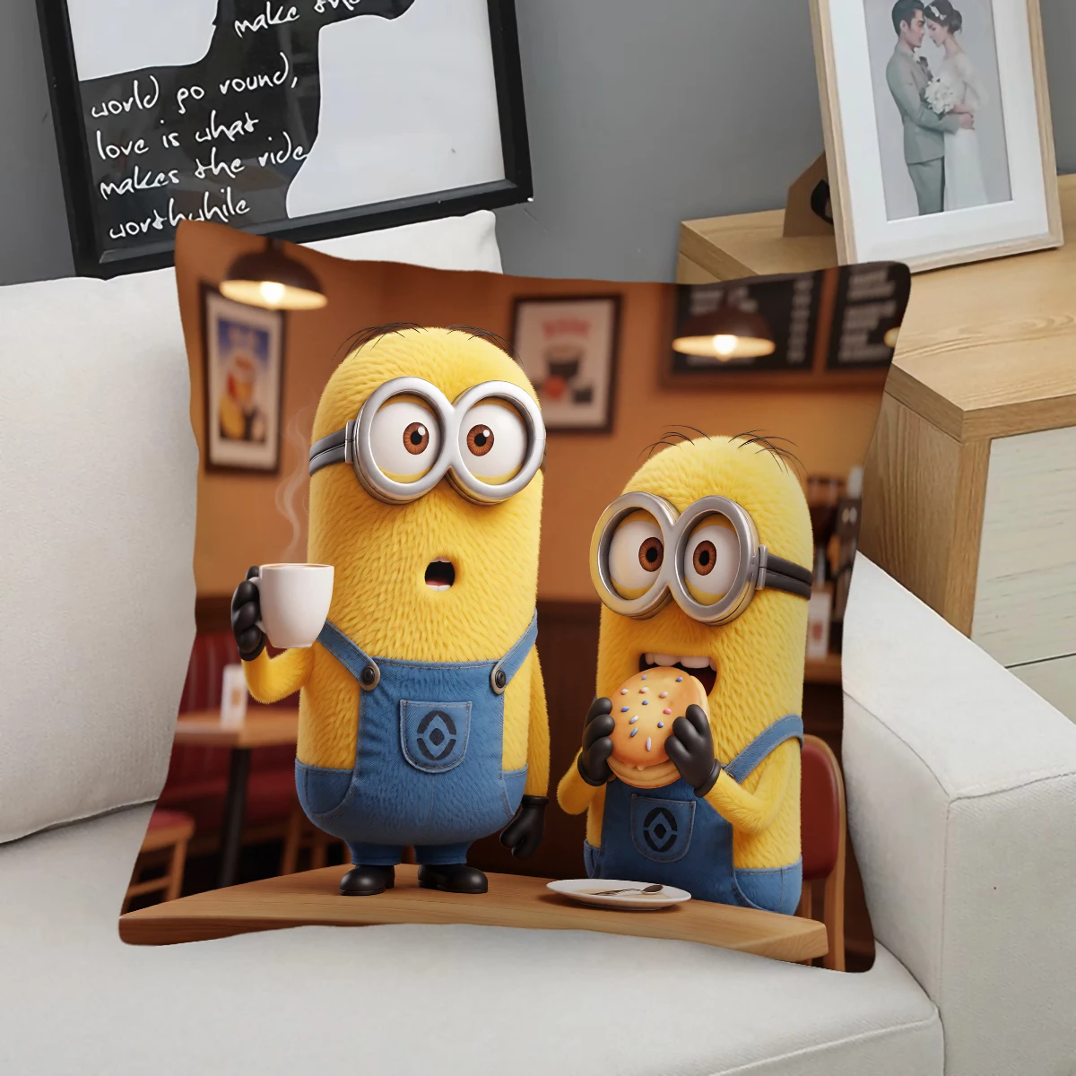 

Minions Caf é Leisure Lazy comfortable Cushion Cover Core Contain Comfortable Sofa Bedroom Personalized Decorative Home Pillow