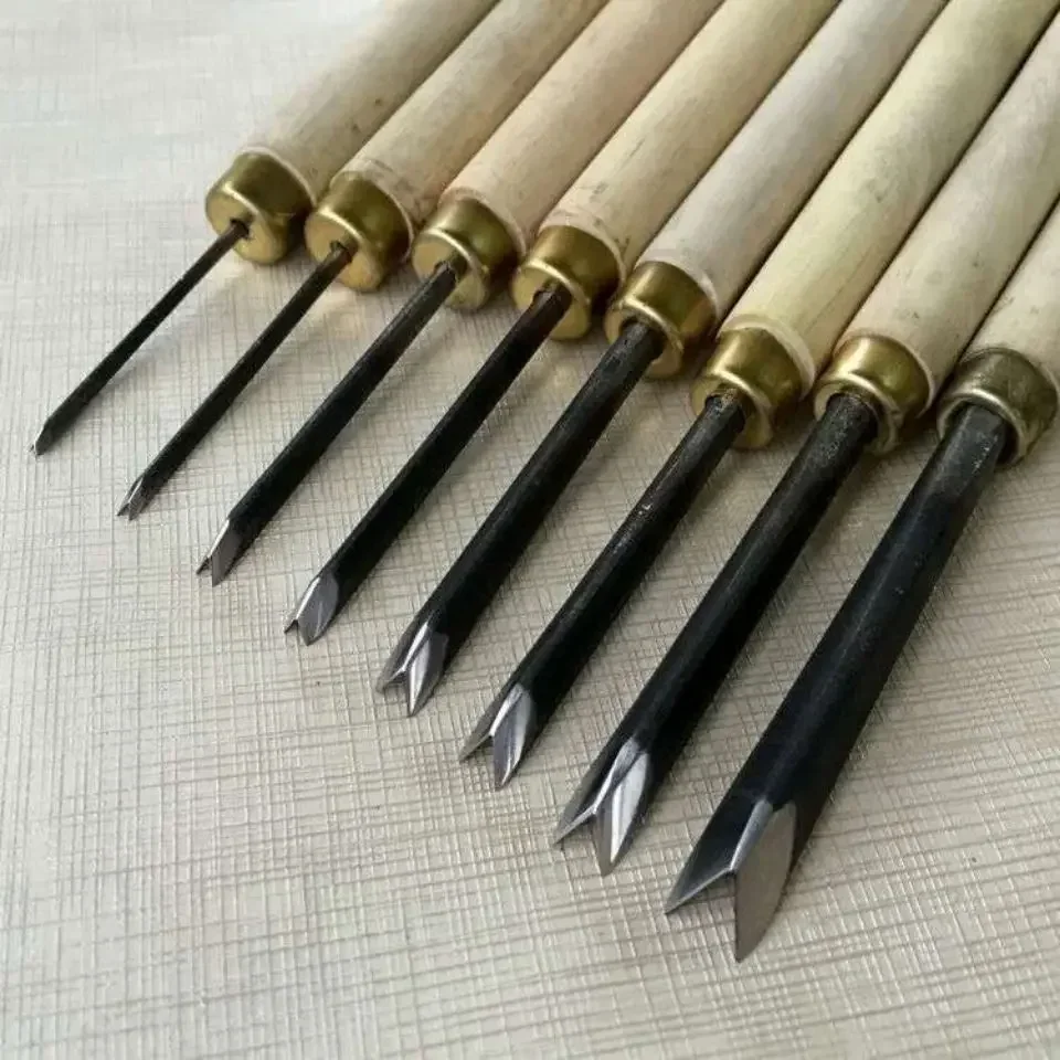 

Carving Knives FOR Carving Blank Tools 7pc/set V Type Exposedness Triangle Chisel Woodworking Chisels Hand Wood