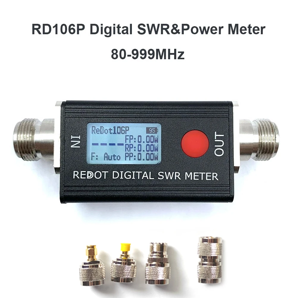

REDOT RD106P 80MHz~999MHz 120W Digital SWR & Power Meter Support DMR Walkie Talkie + 4PCS Adapter