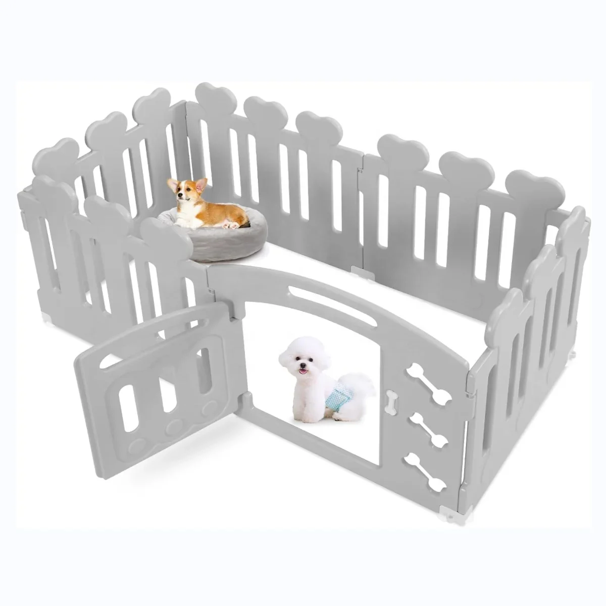 

Optimum Pet Safety Gate Fence Dog Playpen Kids Enclosure Puppy Barrier Plastic Activity Centre Play Yard Double Locking System