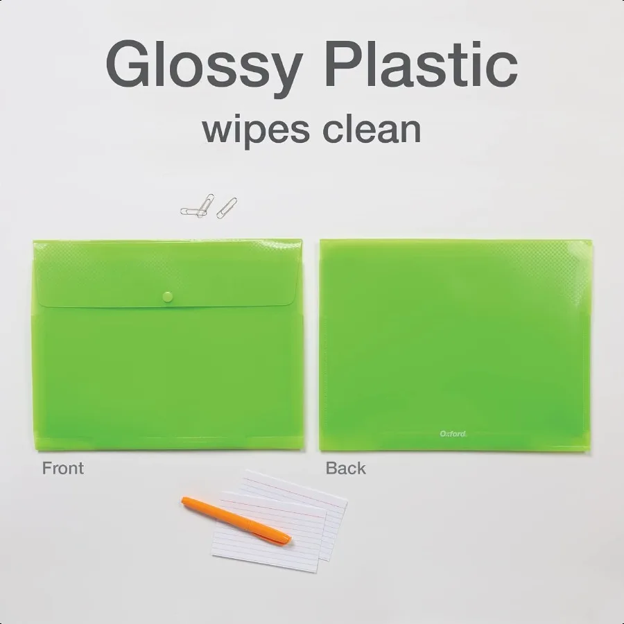 ملفات توسيع بلاستيكية 8 عبوات مكونة من 5 منظمات ملفات الجيب مع 4 علامات تبويب ورق بحجم حرف الإغلاق المفاجئ 2 أسود 3 أزرق 3 أخضر