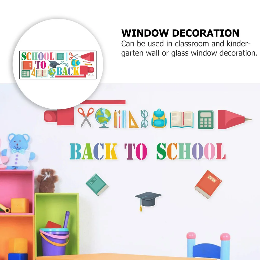 

1 Sheet Back-to-School Sticker High Quality PVC Decorative Wall Decal Kindergarten Classroom Party Cartoon Children Decal