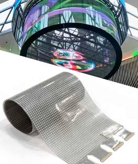 Filme invisível do diodo emissor de luz da malha da transparência 95% PCB conduziu a tecnologia da malha dos edifícios da fachada Filme LED transparente