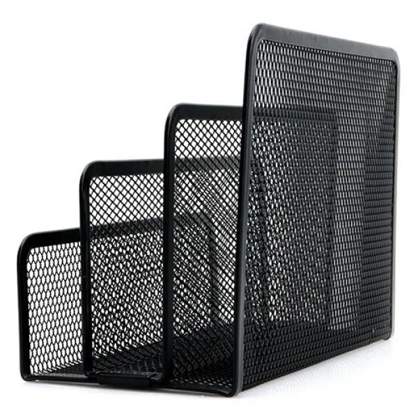 

Black Mesh Letter Mail Business Document Tray Desk Office File Holder Organizer Desk Organizer Magazine Holder Office Organizer