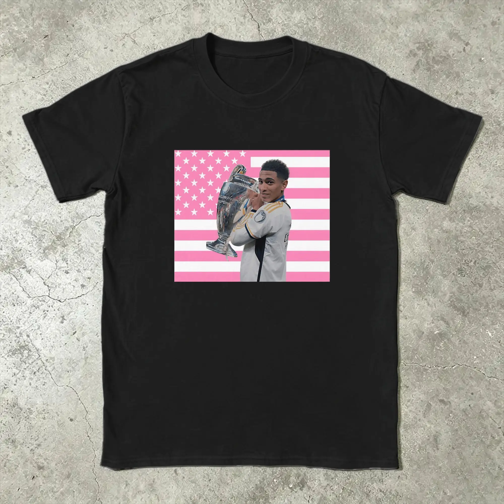 2026 Jude Bellinghams England Soccer pink Flag Cotton T Shirt For Men Trendy Cool Tee Shirt Plus Size Wholesale Clothes