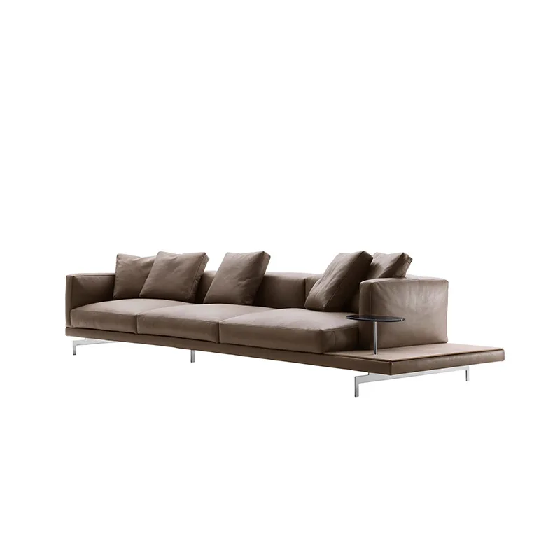 Sofa: Japanese log style solid wood, Italian minimalist living room corner sofa