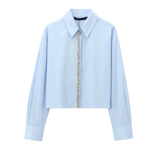 

New Autumn Fashion Casual Long Sleeve Turn-down Collar Single Breasted Solid Color Slim Fit Shirt