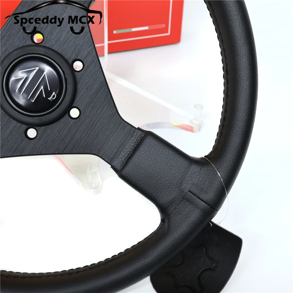 Kierownica do wyścigów driftowych 320 mm 12,5 cala/13 cali JDM V2 Czarna kierownica ze skóry zamszowej