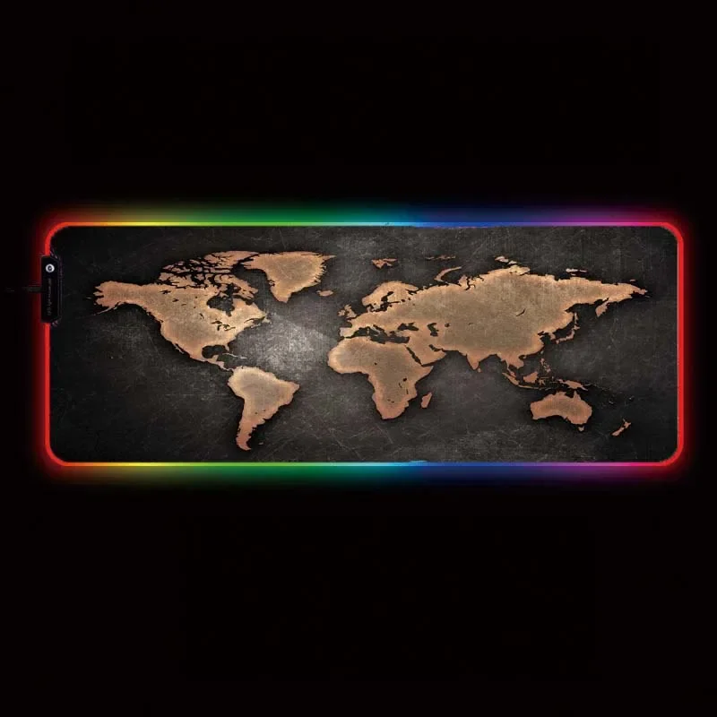 Imagem -06 - Mrgbestrgb Mapa do Mundo Gaming Mouse Esteira Grande Rgb Mouse Pad Tipos de Modos de Iluminação Luz do Computador Led Backlight Mousepad