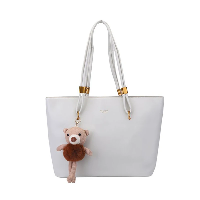 سعة كبيرة خمر الحد الأدنى حقيبة حمل نسائية بولي الملمس الملمس تنوعا حقيبة كتف واحدة للنزهات والتنقل #4