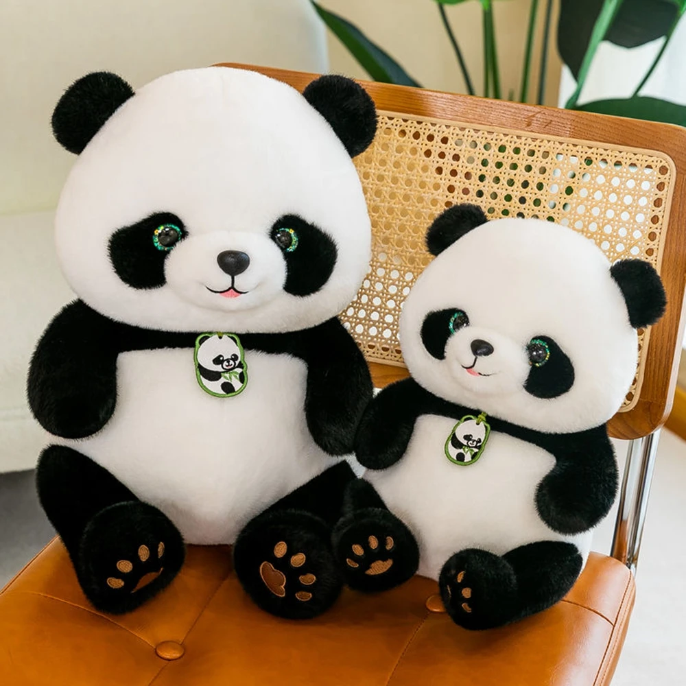25CM Chinese Panda Plush Toy Green Eyes Chest Listing Super Full Soft Chinese National Treasure Animal Doll Children\'s Birthday