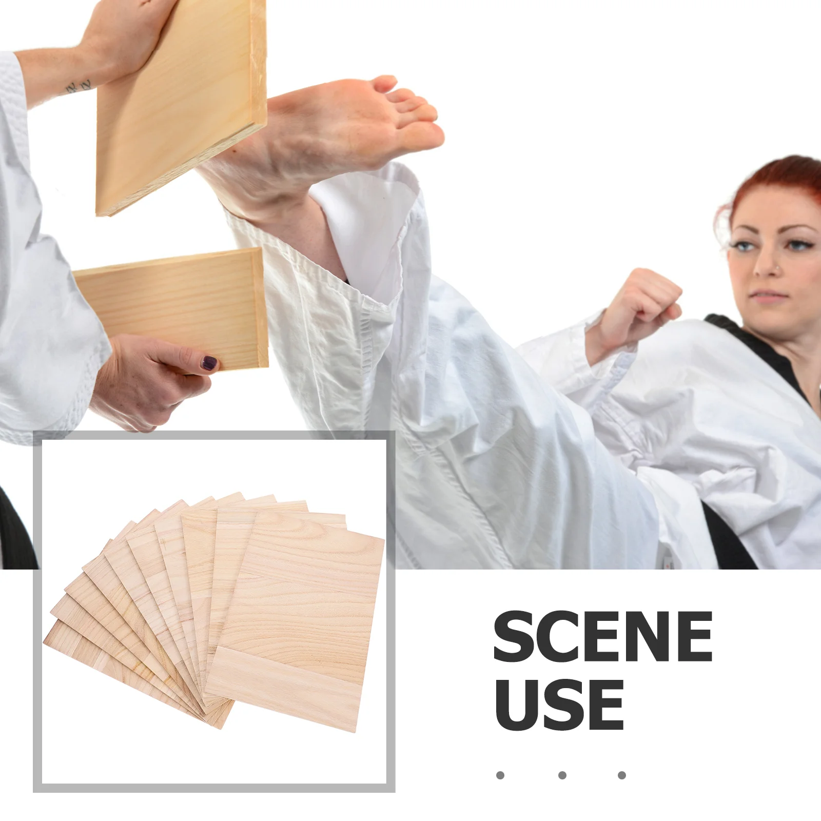 10 Pcs Boards Karate Taekwondo Plank Skirting Performing Sport Accessories Khaki Versatile Staff