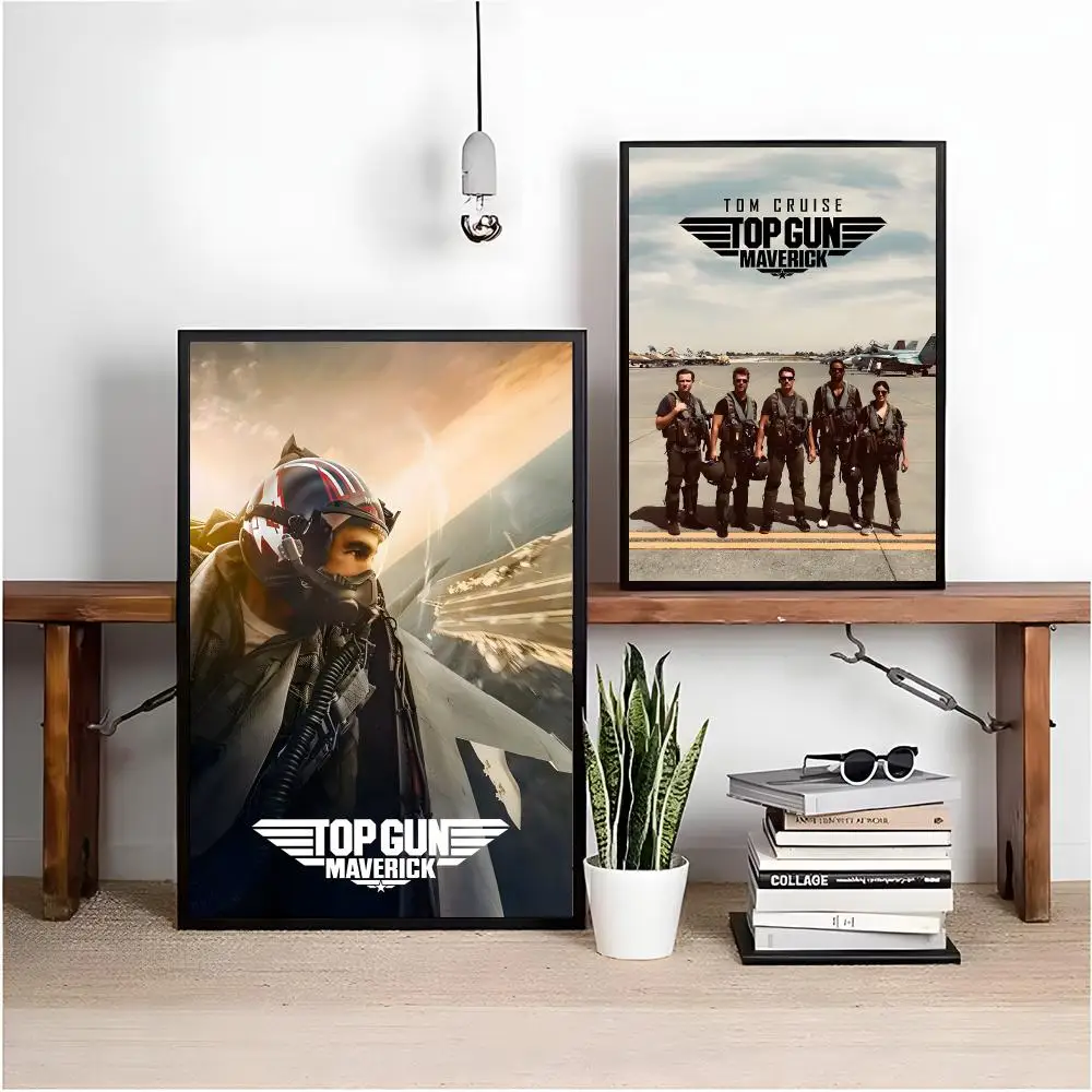 Movie T-Top Gun Maverick Poster Matte Peel And Stick Self Adhesive PVC Removable Waterproof Frameless Bedroom Living Room