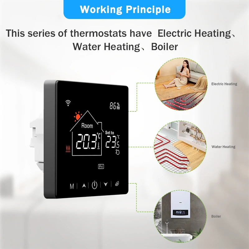 Tuya Smart Home Wifi Heating Thermostat Floor Heating Water Gas Boiler Termostat Temperature Thermoregulator Google Home Alexa