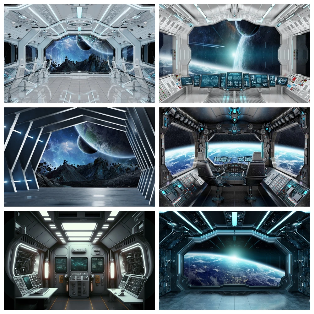 

Spaceship Interior Backdrop Futuristic Science Fiction Spacecraft Cabin Universe Outer Space Portrait Photography Background