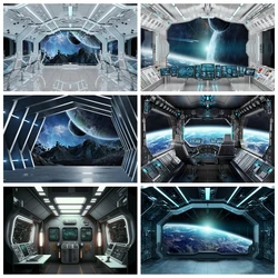 Spaceship Interior Backdrop Futuristic Science Fiction Spacecraft Cabin Universe Outer Space Portrait Photography Background