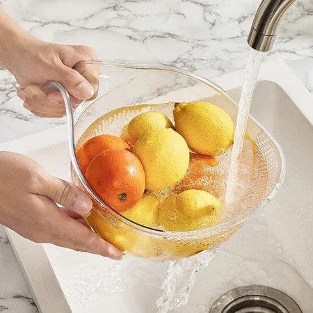 1PC Multifunctional Drain Basket Household Sink Kitchen Vegetable Basin Fruit Plate Kitchen Gadgets Rice Washing Kitchenware