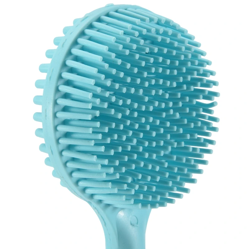 Double-Sided Shower Body Brush Silicone Long Handle Bathroom Wash Brush Bathing Massage Back Body Exfoliating Brush