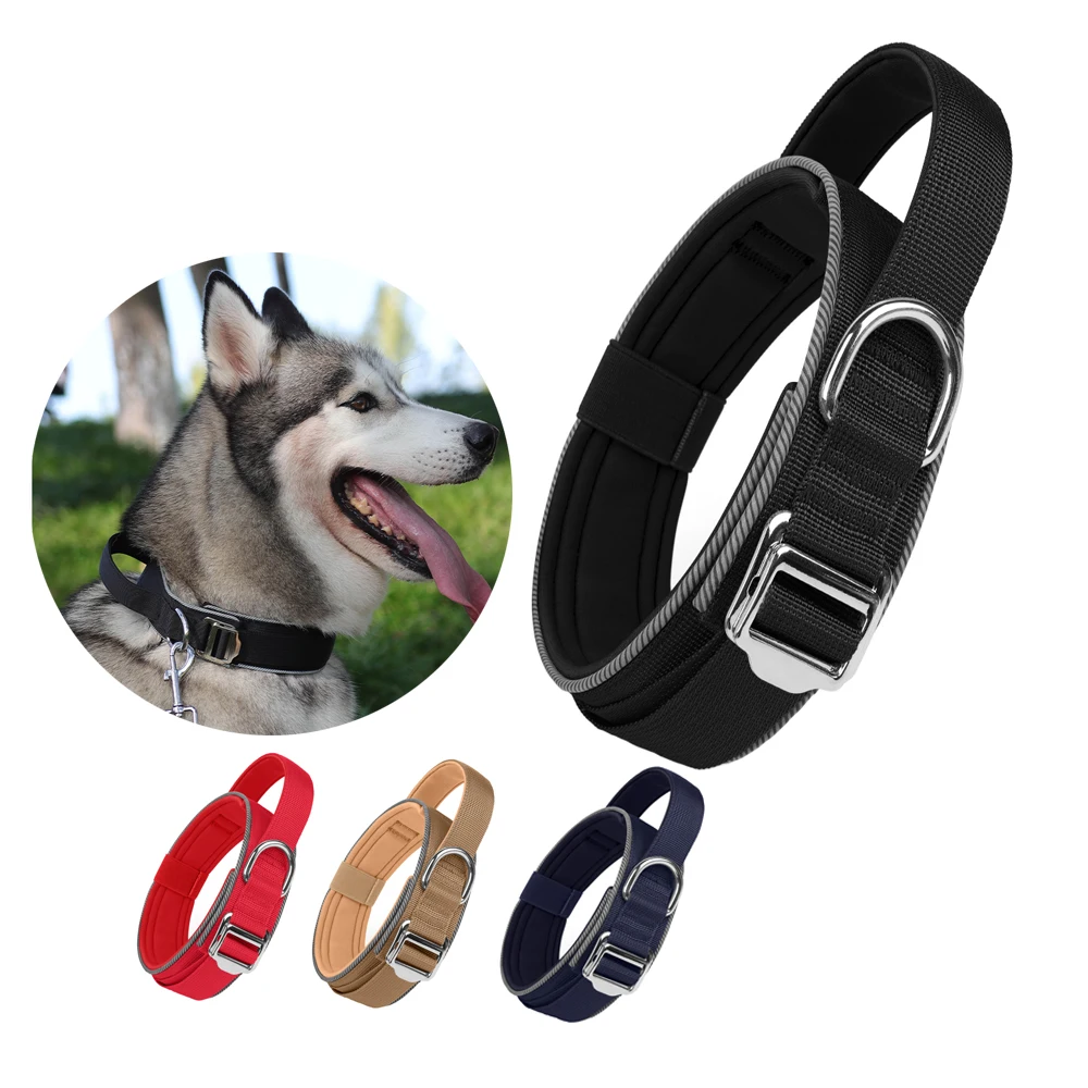 

Tactical Dogs Collars with Handle Heavy Duty Military Thick Dog Collar for Small Medium Large Dog with Quick Release Pet Collar