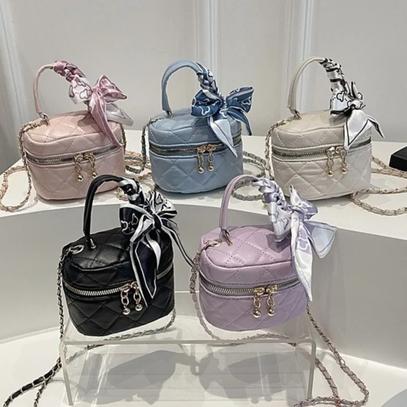 Chain Crossbody Bag, Women's Shoulder Bag, Scarf Small Handbag, Rhombus Small Square Bag, Exquisite Women's Shoulder Bag