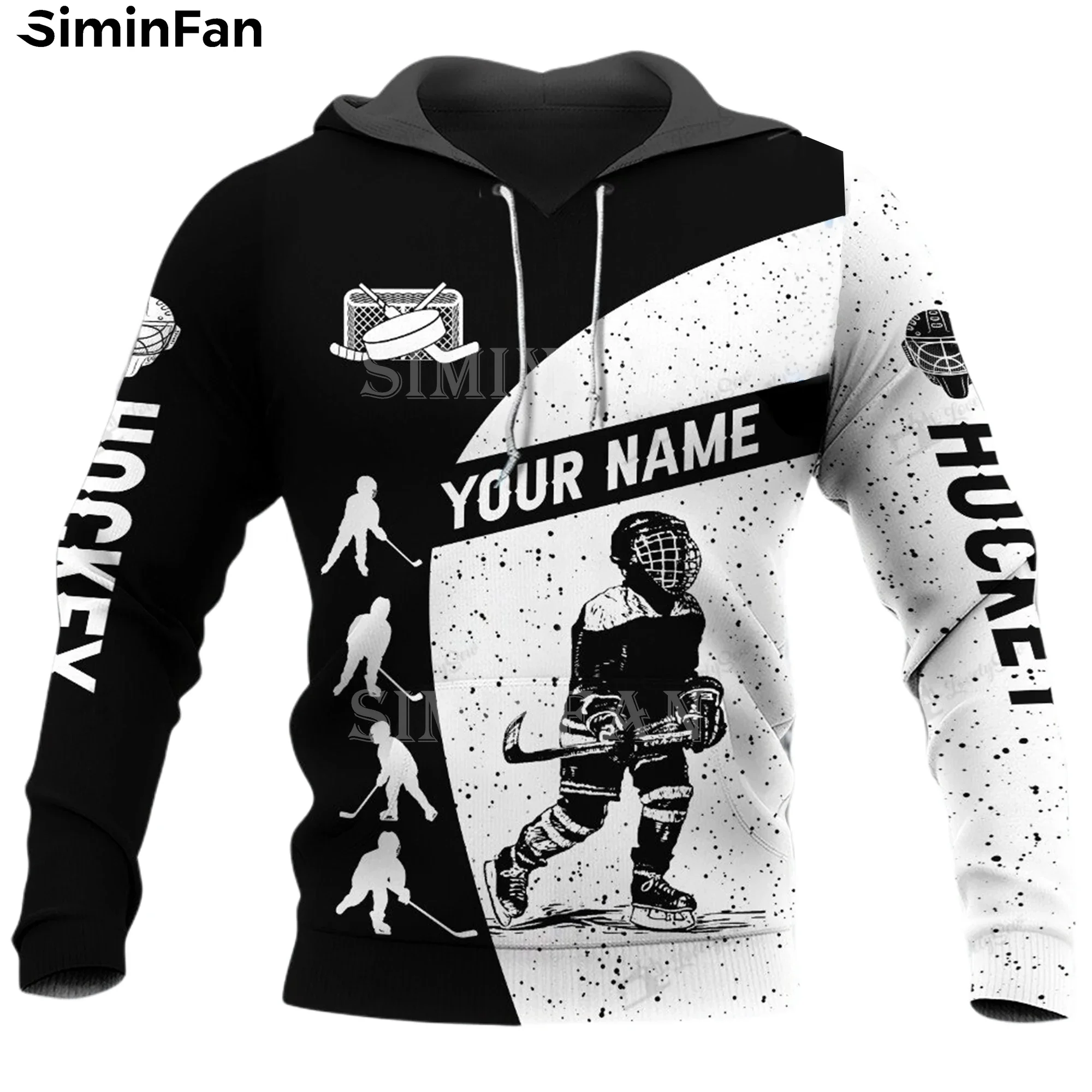 ICE HOCKEY GOALIE 3D Printed Mens Black Hoodies Zipper Jacket Male Casual Sweatshirt Hooded Pullover Unisex Outwear Women Coat 2