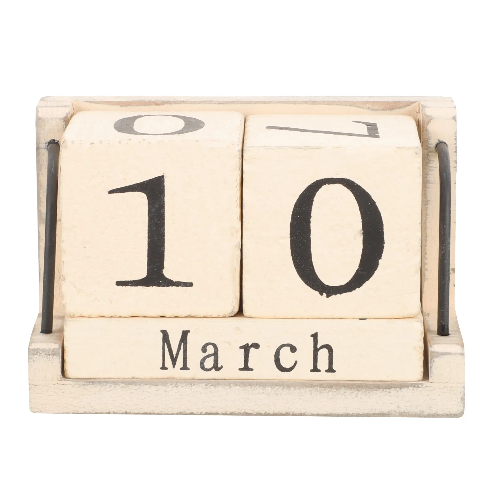

Wooden Block Perpetual Calendar Classic Desktop Calendar Vintage Farmhouse Office Desk Decoration Daily Date Blocks for Home