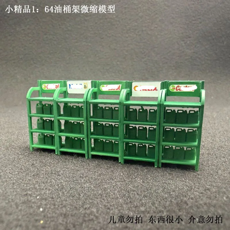 1/64 Oil Drum Rack Miniature Model Car Repair Shop Scene Diorama Accessory