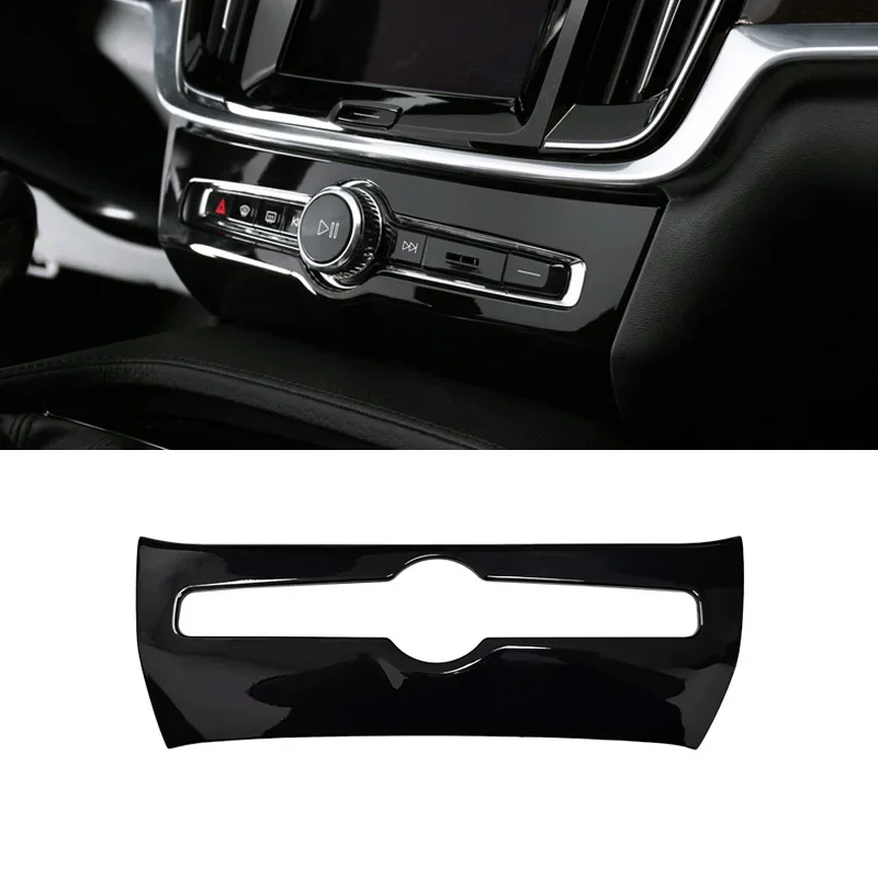 for Volvo S60 V60 XC60 S90 V90 CCXC40 C40 carbon fiber central control audio adjustment frame knob cover Car sticker accessories