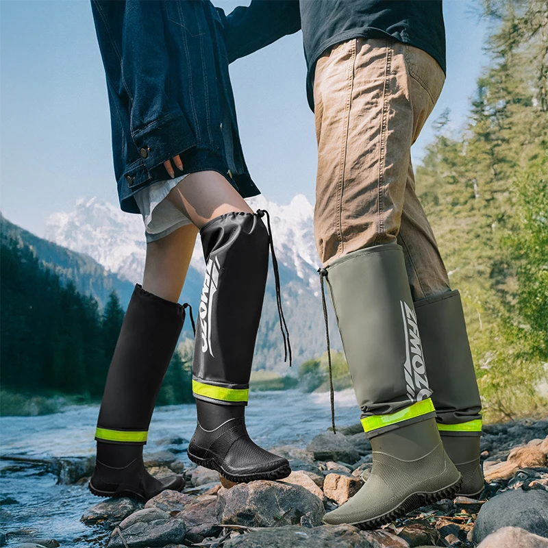 Foldable Outdoor High-top Rain Boots Men's Lure Waterproof Anti-slip Lure Fishing Wading Boots Rice Transplanting Stream Tracing view 6