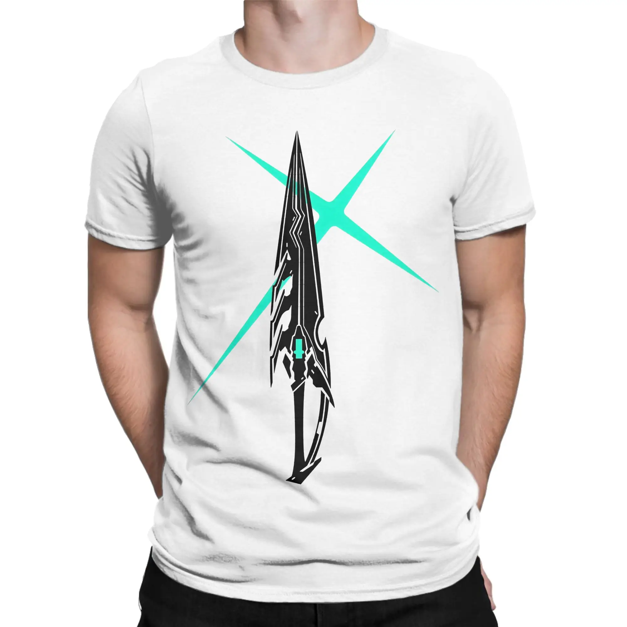 Futuristic Sword Design  Classic Xenoblade Chronicles Novelty 100% Cotton T-Shirt Tees Tops For Men