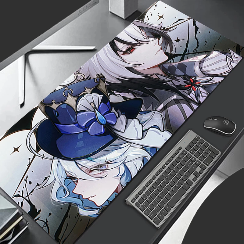 Mousepad Computer Gaming Accessories Keyboard Pad Office Rubber Mouse Pad Decoracion Desk G-genshin Impact Arlecchino Mouse Mat