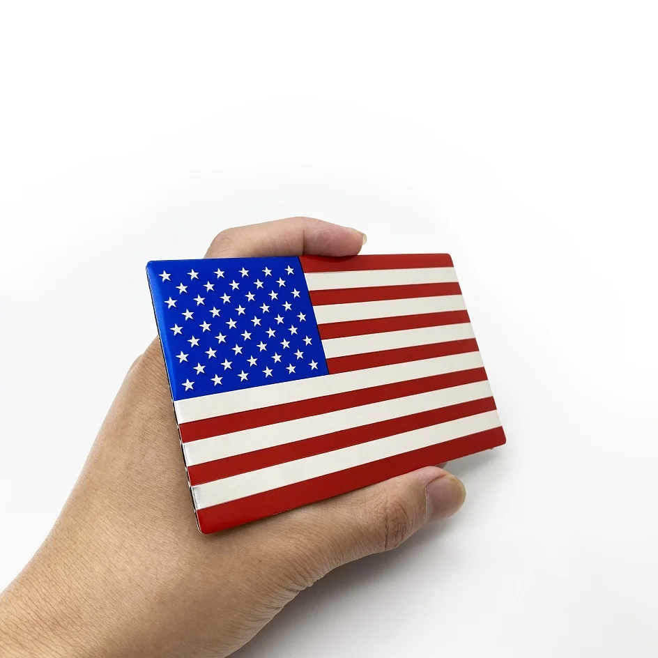 1pcs Automobile Exterior Accessories Great Country United States Of America USA National Flag Aluminum Alloy Car Stickers