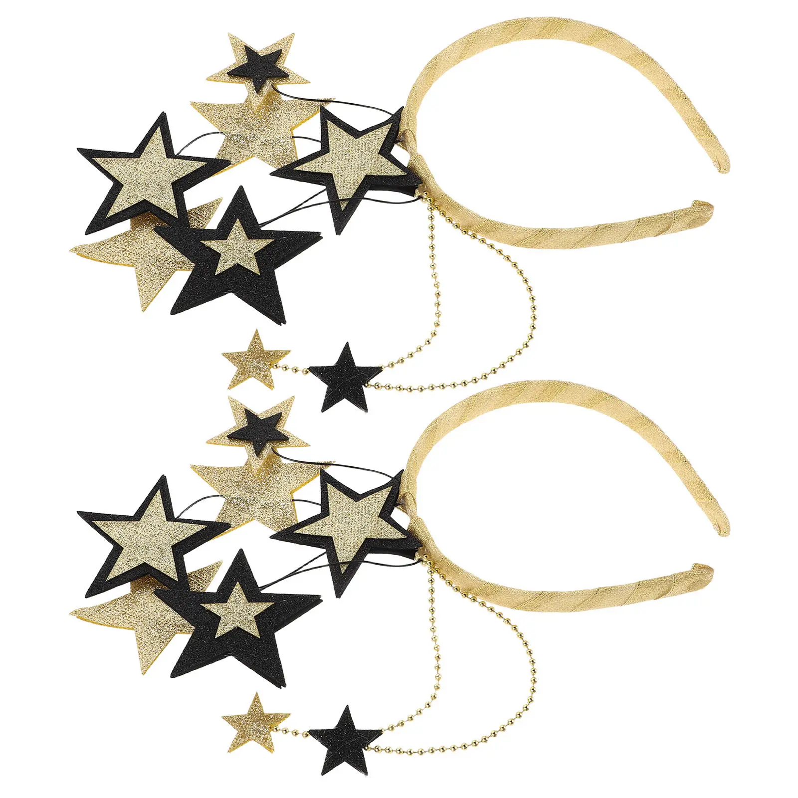 

2Pcs Glitter Star Headbands Sequin Five Pointed Star Hairband Birthday New Years Eve Party Festive Hair