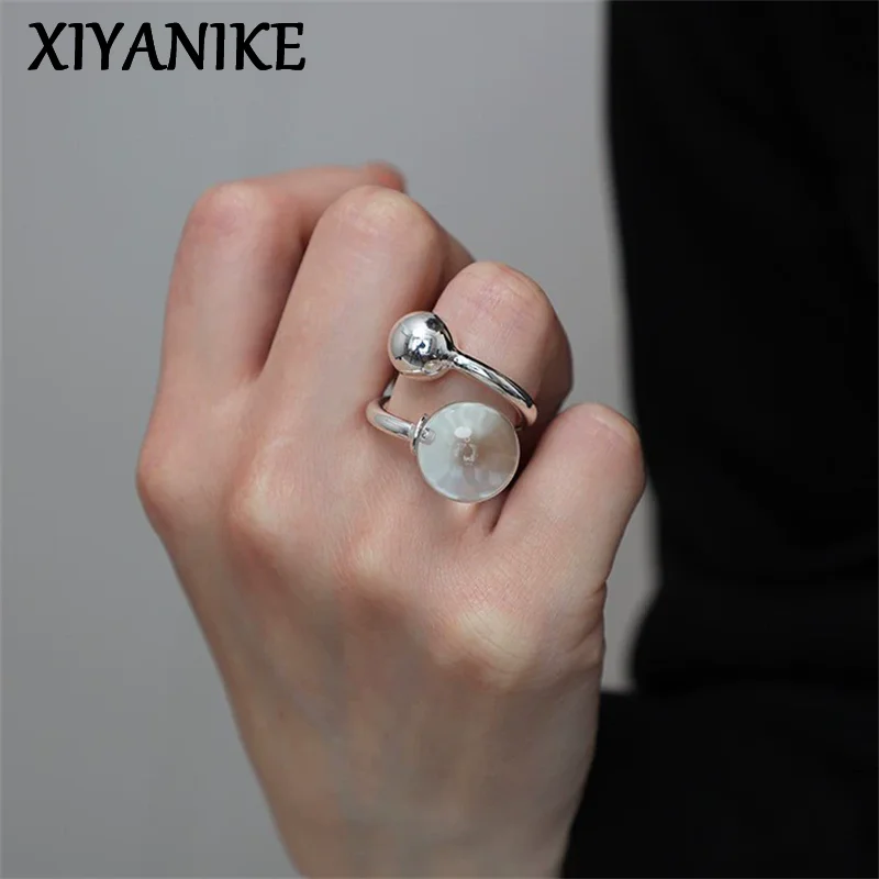 XIYANIKE 여성을위한 수제 화이트 크리스탈 비드 조절 가능한 손가락 반지 패션 새로운 여성 쥬얼리 선물 파티 휴일 Anillos title=XIYANIKE 여성을위한 수제 화이트 크리스탈 비드 조절 가능한 손가락 반지 패션 새로운 여성 쥬얼리 선물 파티 휴일 Anillos