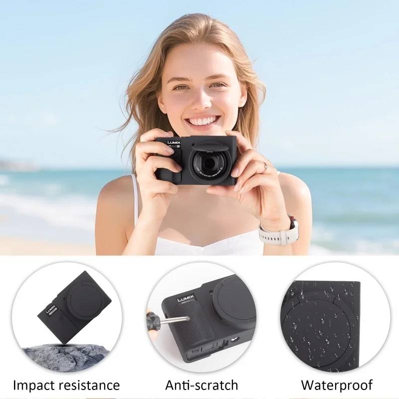 لينة سيليكون المطاط كاميرا الجسم الحال بالنسبة لباناسونيك لوميكس TZ99 DC-TZ99 ZS99 DC-ZS99 حقيبة للصدمات غطاء عدسة واقية #2