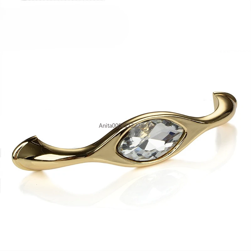 Zinc Alloy Crystal Handle, Golden/silvery High-end Wardrobe Cabinet Handles, Shoe Cabinet Handle Drawer Knob Diamond