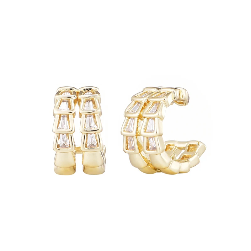 Neue Doppel Hoops Exquisite Geometrische Gefälschte Keine Durchbohrten Clip Ohrringe Für Frauen Zirkonia Ohr Clips Elegante Ohr Manschette Ohrringe Schmuck