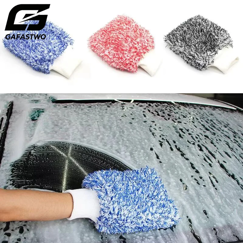 Soft Microfiber Car Cleaning Gloves High Density Scratch-Free Car Wash Gloves Auto Accessories Vehicle Cleaning Tools