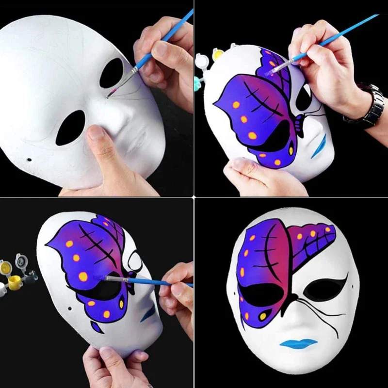 10/1 stücke DIY Voll gesichts masken Papier leer weiß Halloween Cosplay malbare Männer Frauen Mache Party führen Mardiup Handwerk Kostüme