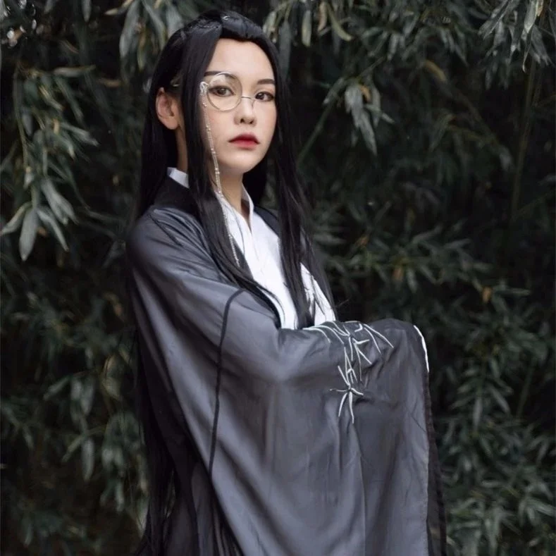 Unisex trajes antigos chineses para adultos, Gu Yun Cosplay, Hongyi, traje Geng, sapatos de peruca, anime, Sha Po Lang