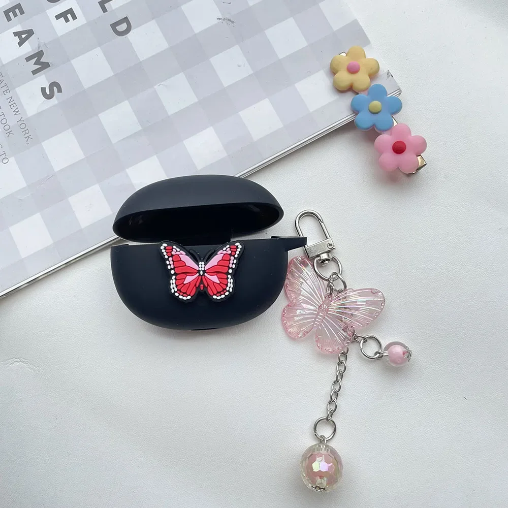 Для EDIFIER Lolli чехол-клип Роскошный брелок-бабочка для наушников силиконовый защитный чехол для EDIFIER LolliClip чехол
