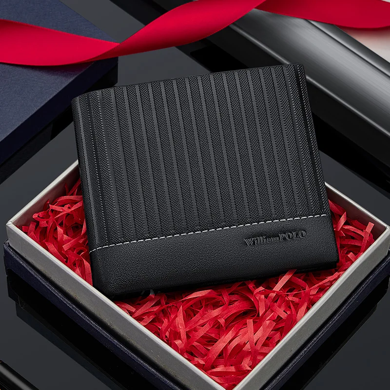 Leather men's wallet, fashionable and personalized card holder, multifunctional card bag