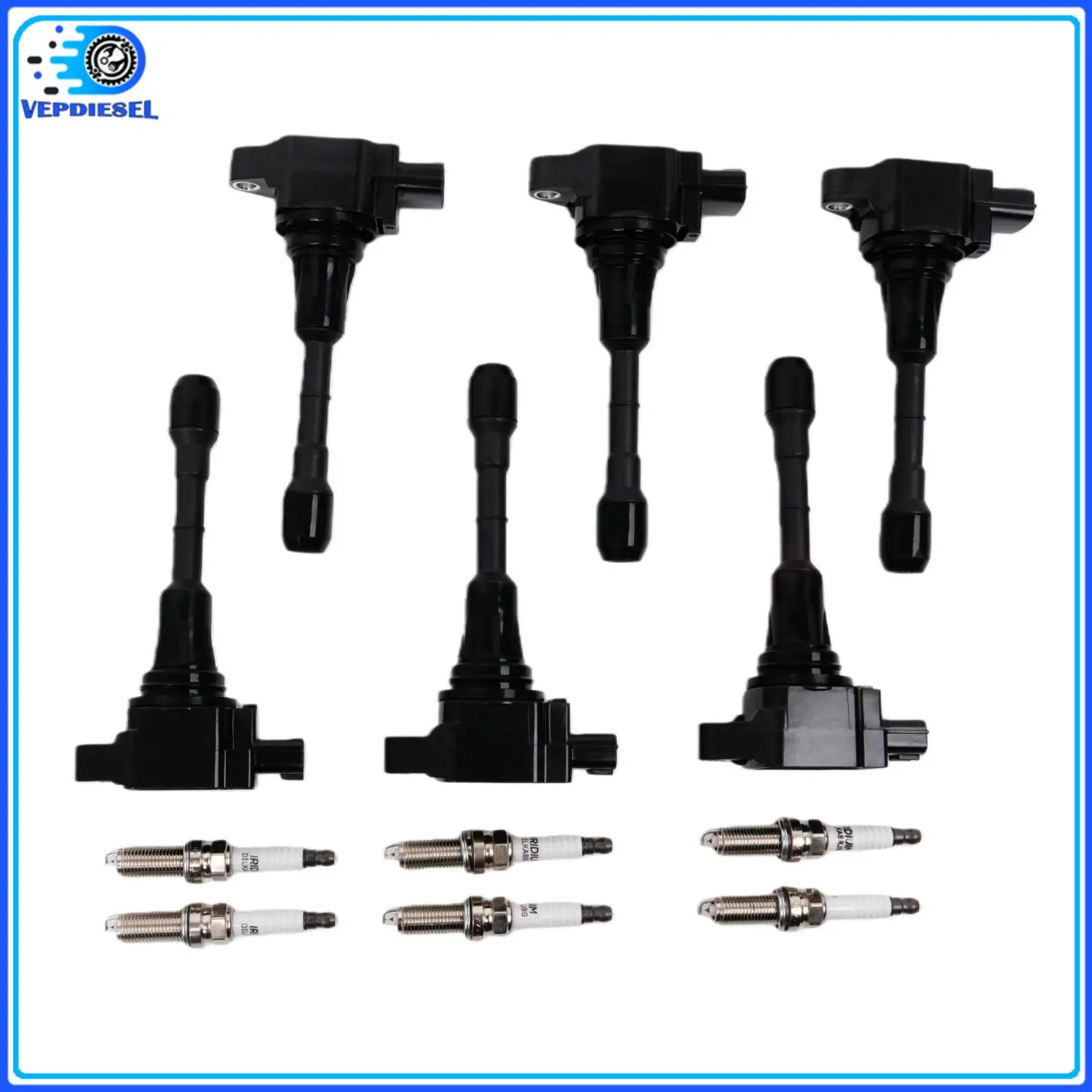 

6 шт. 3-контактные катушки зажигания иридиевые свечи зажигания 370Z UF617 UF-617 22448EY00A DF8H11B для Infiniti EX37 G37 Q50 Nissan