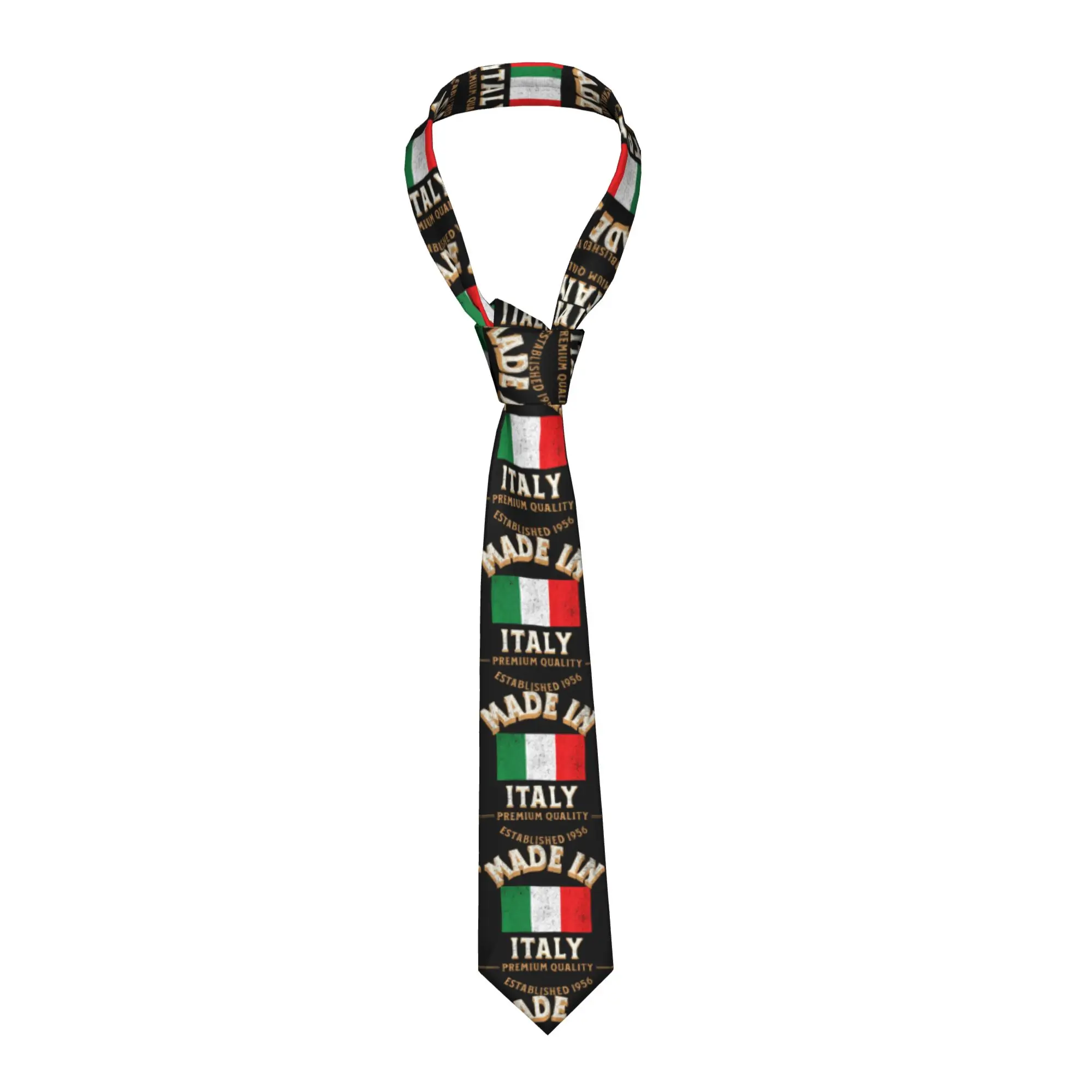Made In Italy 1956 Italian Flag Tie  Leisure Neck Ties Cute Funny Neck Tie For Adult Design Collar Tie Necktie Birthday Present