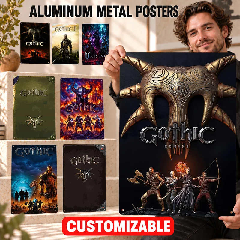 Gothic Printed Posters Bold Decorative Graphic Home Office Wall Art Personalized Aluminum Metal Sign Thoughtful Collector Gift