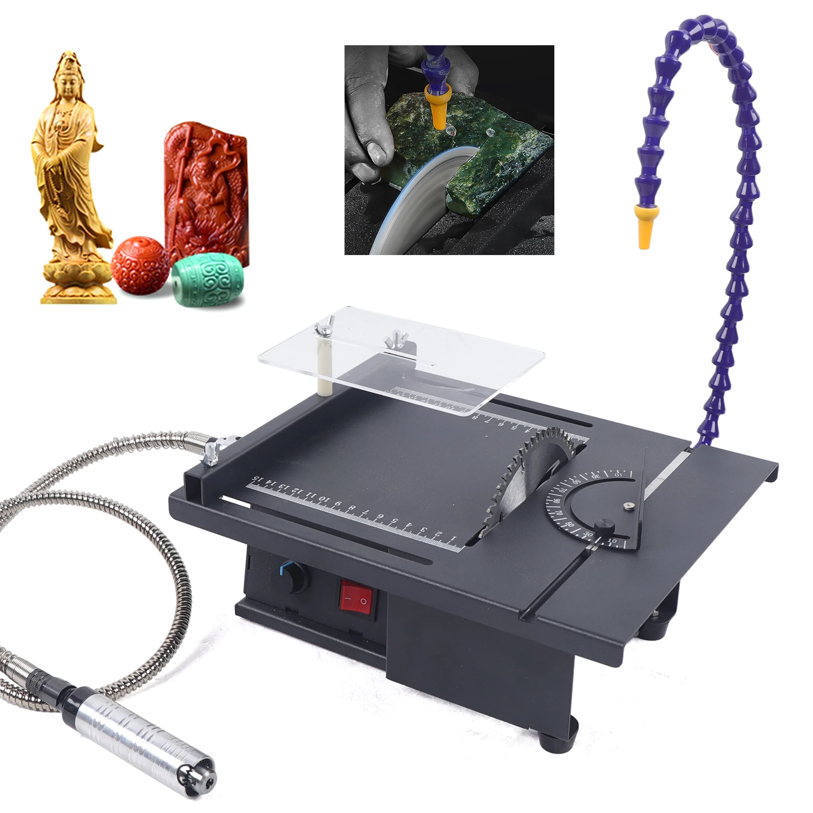 

1850W Bench Polisher, Multi-Function for Cutting, Polishing, Grinding, Adjustable Speed (0-10000rpm), Cold-Rolled Steel, Fiber W