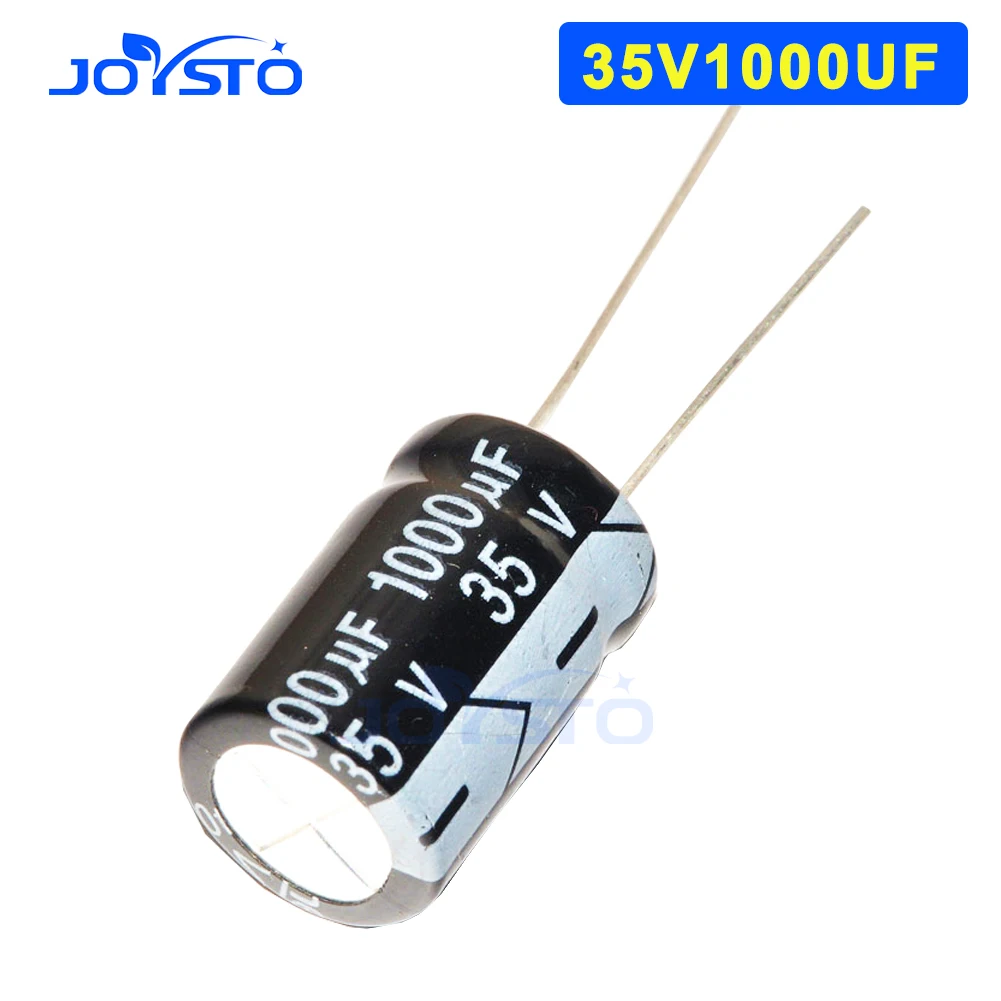 5pcs/lot Aluminum Electrolytic Capacitor 35V/1000 UF 35V/1000UF Electrolytic Capacitor Size 13*20 mm plug-in 35V 1000UF Black