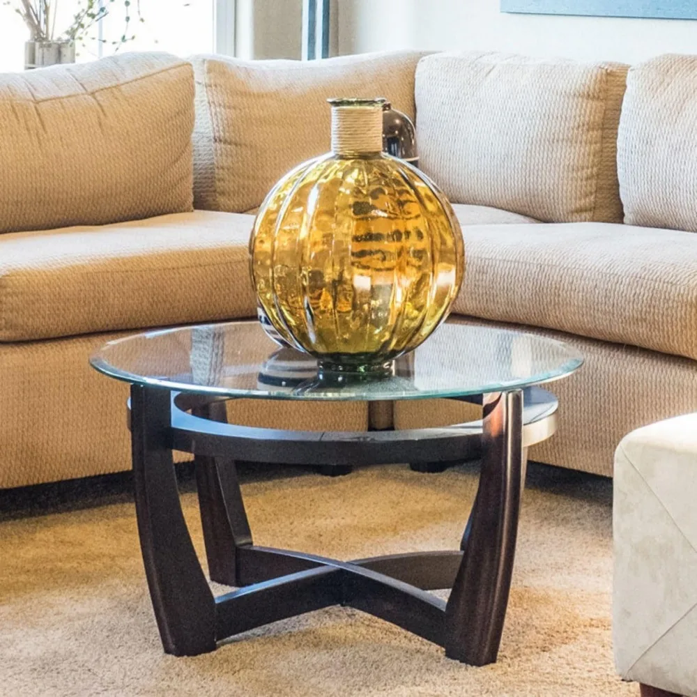 Tampo de mesa de jantar redondo de vidro temperado, 36 de diâmetro, 1/4 de espessura, bordas polidas, ideal para restaurantes e jantar em casa