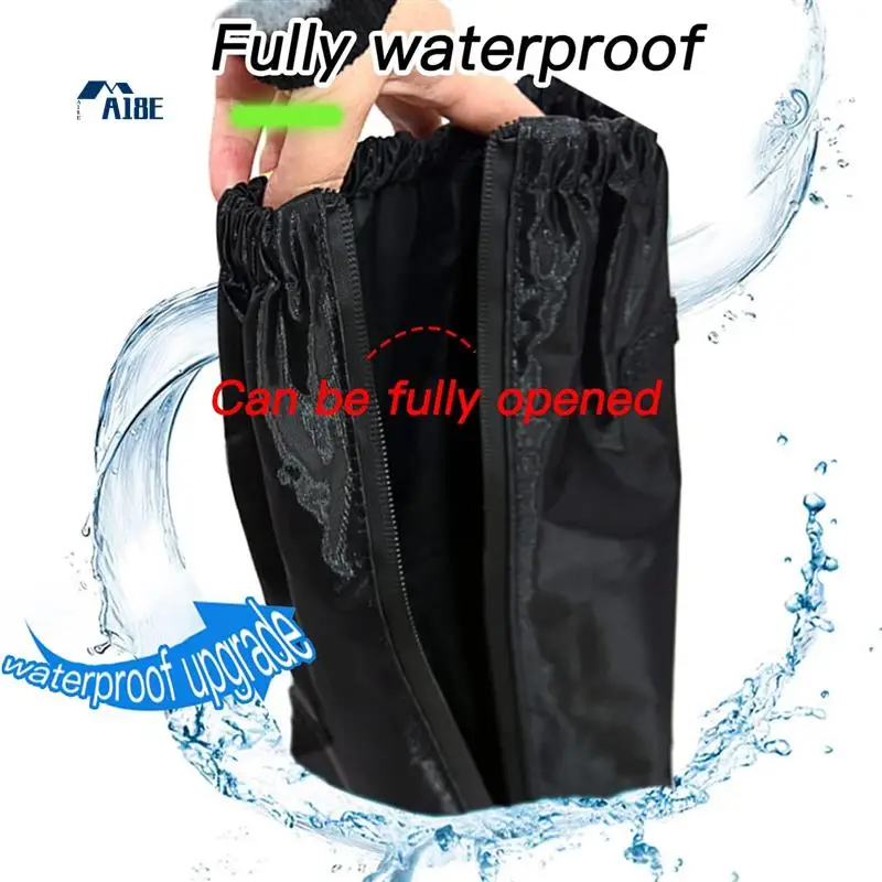 A18E-Cubiertas impermeables para zapatos, 1 par de cubiertas antideslizantes reutilizables para zapatos contra la lluvia y la nieve, equipo de lluvia para senderismo, pesca, deportes de acampada