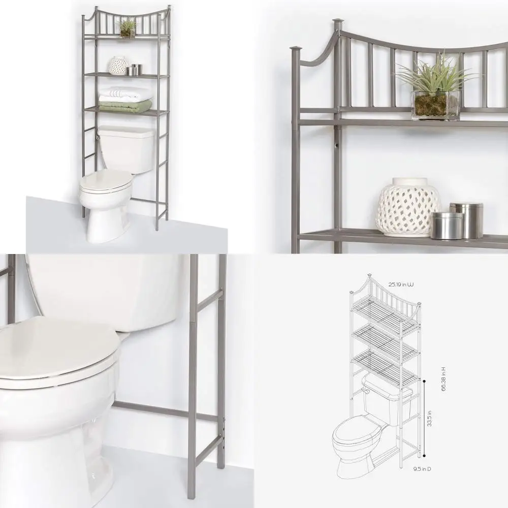 

Zenna Home 9065NN, Satin Nickel Bathroom Space Saver, 9.5 x 25.19 x 66.38